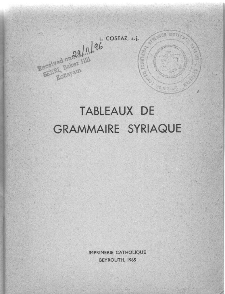 thumbnail of 8_Suryoyo Tableaux de Grammaire Syriaque – Costaz Syriac Syrian